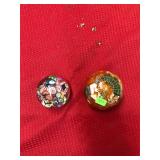 2 Paper Weights Stone and Art Glass