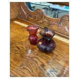 2 Piece Cranberry Glass Lot