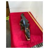 Carved Pallanguzhi Alligator Game