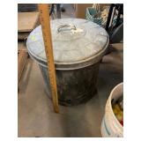 Galvanized Trash Can