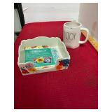 Rae Dunn Mug and Pioneer Woman Napkin Holder