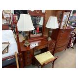 Mahoghany Vanity with Stool