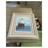 Smith Point Lighthouse J Mannell Signed Print