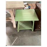 Green Rattan End Table