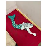 Painted Wall Art Wooden Mermaid