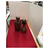 2 Antique Leather Decanters