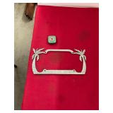 Palm Tree License Plate Holder and Vin Ribbon Tin