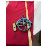 Well Pulley and Brass Fish Scale Lot