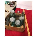 Antique Blue Mason Jars
