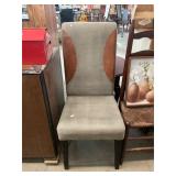 Canvas/ Leather Accent Chair