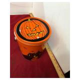 Vintage Tin Litho Halloween Bucket & Decor