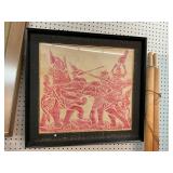 Framed Thai Temple Rubbing