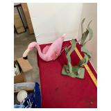 Metal Outdoor Flamingo & Seaweed