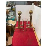 Pair of Brass Fireplace Andirons