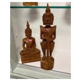 2 Vintage Thai Teak Temple Carvings