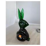 Art Glass Green Rabbit