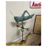 Vintage Copper Grasshopper WeatherVane