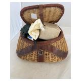 Vintage Fishing Tackle Basket with Reels Tackle