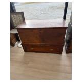 Antique Dovetailed Blanket Chest on Drawer Stnad