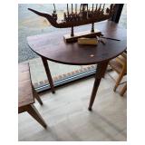 Primitive Antique Demilune Table