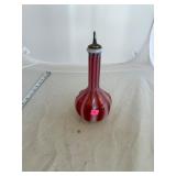 Cranberry ARt Glass Barber Bottle