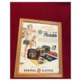 Vintage Framed GE Radio Advertising