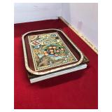 2 Framed Prints & Metal Advertising Tray