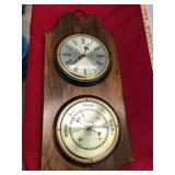 Vintage Nautical Bulova Clock and Barometer