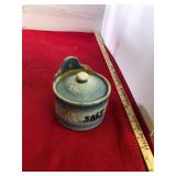 Antique Cobalt Pottery Salt Crock
