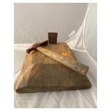 Antique Oyster House Shucking Block