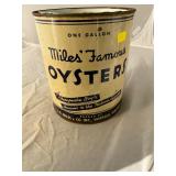 JH Miles Norfolk VA Gallon Oyster Can