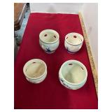 4 Holland Blue Delft Planters Pots