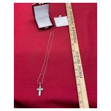 Sterling Gemstone Cross Necklace