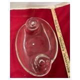 Art Glass Dish with Candle Holders