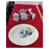 Blue & White Glassware Lot