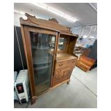 Antique Oak Secretary with Bookcase Desk