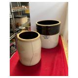2 Antique Pottery Crocks