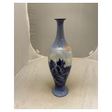 Blue White Scottish Doulton England Scene Vase