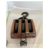 Large Vintage Wooden Nautical Block