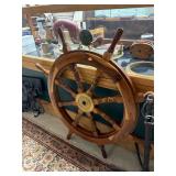 Wooden and Brass Ships Wheel
