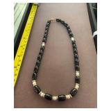 14K Pearl and Black Oynx Necklace