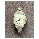 14K White Gold Lady Elgin Watch