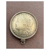 1921 Morgan Silver Dollar in Pendant