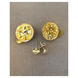 Sailboat and Copper on Enamel Earrings