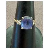 14K Gemstone and Diamond Ring