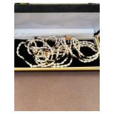 14K Gold Pearl and Black Oynx Necklace