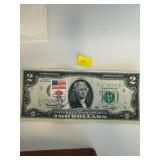 1976 $2 Bill First Day Stamp Note