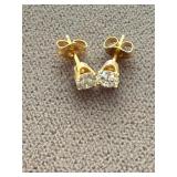 Pair of 14K Gold Diamond Stud earrings