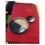 2 Piece Signed Pottery Plates