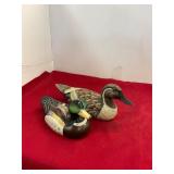 Wooden and Porcelain Ducks